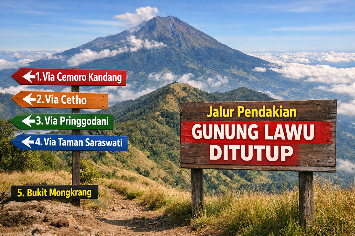Jalur Pendakian Bukit Mongkrang Gunung Lawu, dan 4 Jalur Pendakian Gunung Lawu Ditutup