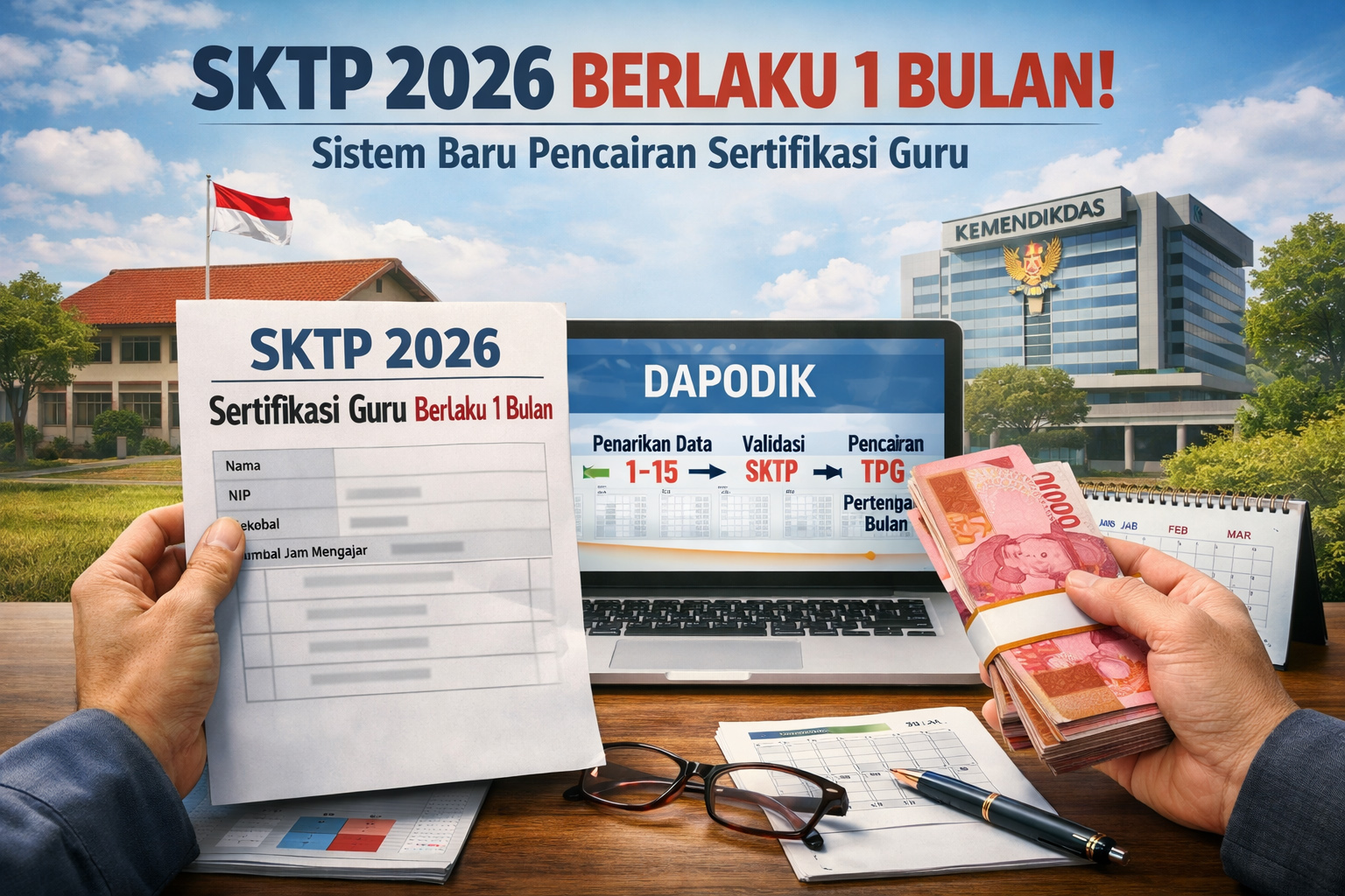 Kemendikdas terapkan SKTP bulanan mulai 2026. Ini alur penarikan data, validasi, dan pencairan tunjangan profesi guru terbaru.