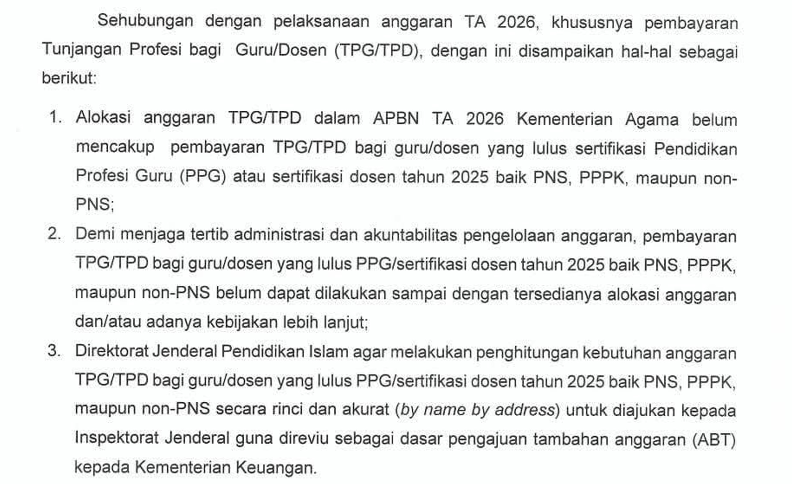 Isu TPG 2026 tak cair untuk guru PPG 2025 bikin heboh. Simak fakta resmi Kemenag, alasan belum dibayar, dan peluang pencairan selanjutnya.