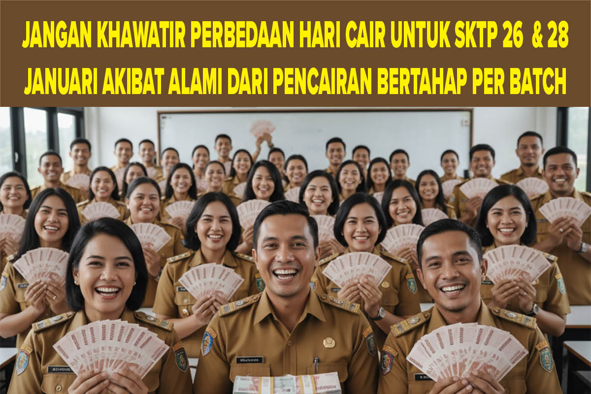 Guru Jangan Khawatir Perbedaan Hari Cair untuk SKTP 26 dan 28 Januari Adalah Akibat Alami dari Pencairan Bertahap Per Batch.