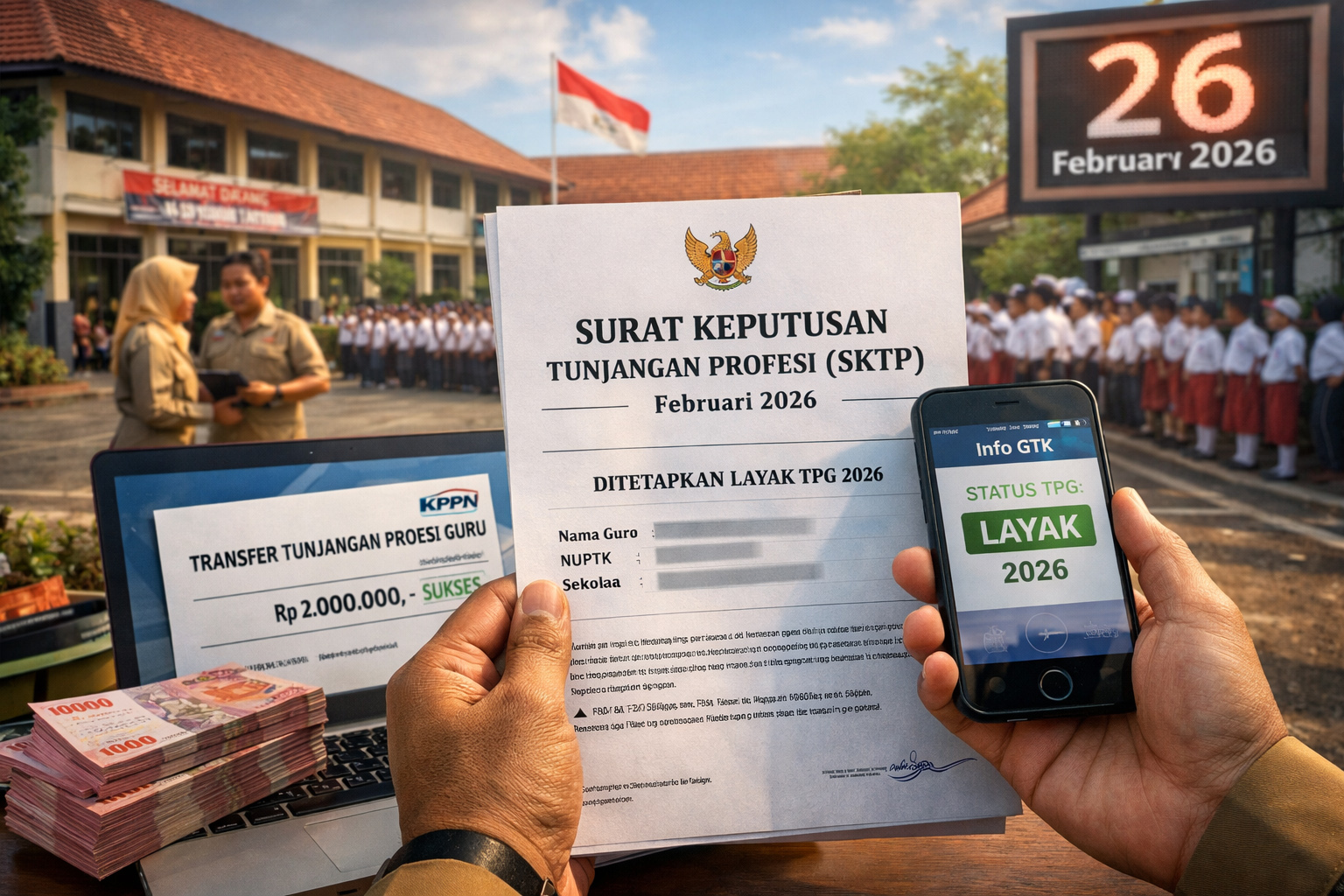 TPG belum cair? SKTP Februari 2026 jadi penentu. Ini alur pencairan, jadwal KPPN, dan kesalahan data di Info GTK.