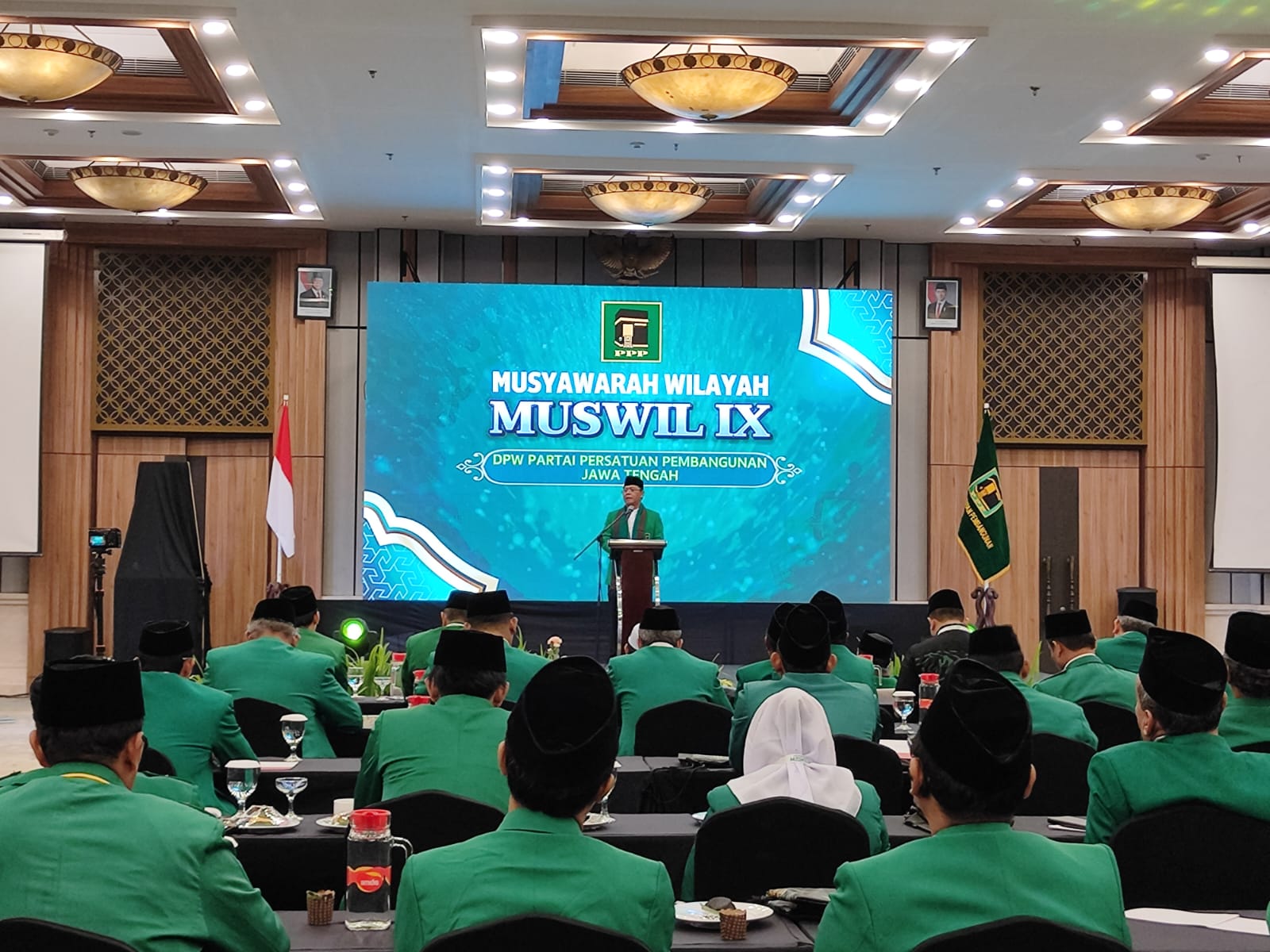 Ketua Umum DPP PPP Muhamad Mardiono saat memberikan sambutan dalam Musywil IX PPP Jateng di Hotel Patra Semarang, Sabtu (8/2).