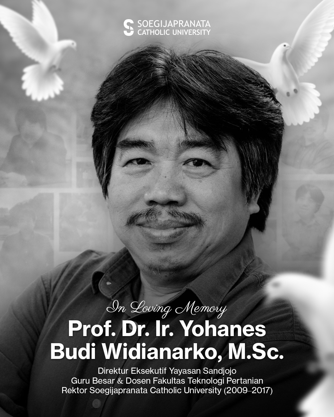 Rektor SCU Periode 2009 -2017&nbsp;Prof Dr Ir Budi Widianarko, M.Sc,.