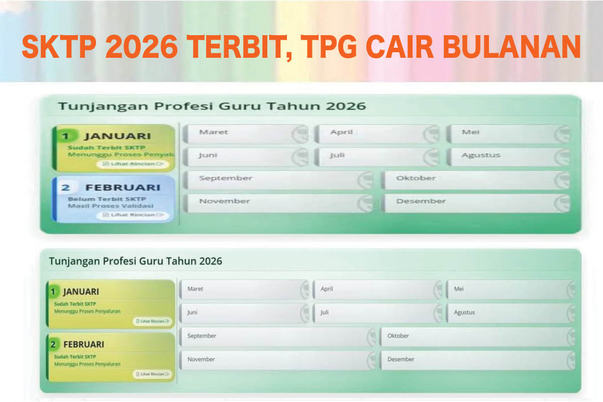 SKTP Februari 2026 Terbit, Tunjangan Profesi Guru Bulanan 2026 Siap Cair