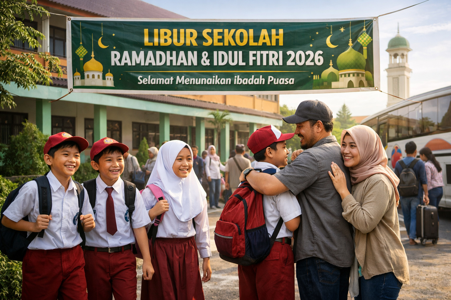 Akhirnya terungkap! Jadwal libur sekolah Ramadhan 2026 dan libur Lebaran resmi dibahas pemerintah. Cek tanggal dan skema belajarnya di sini.