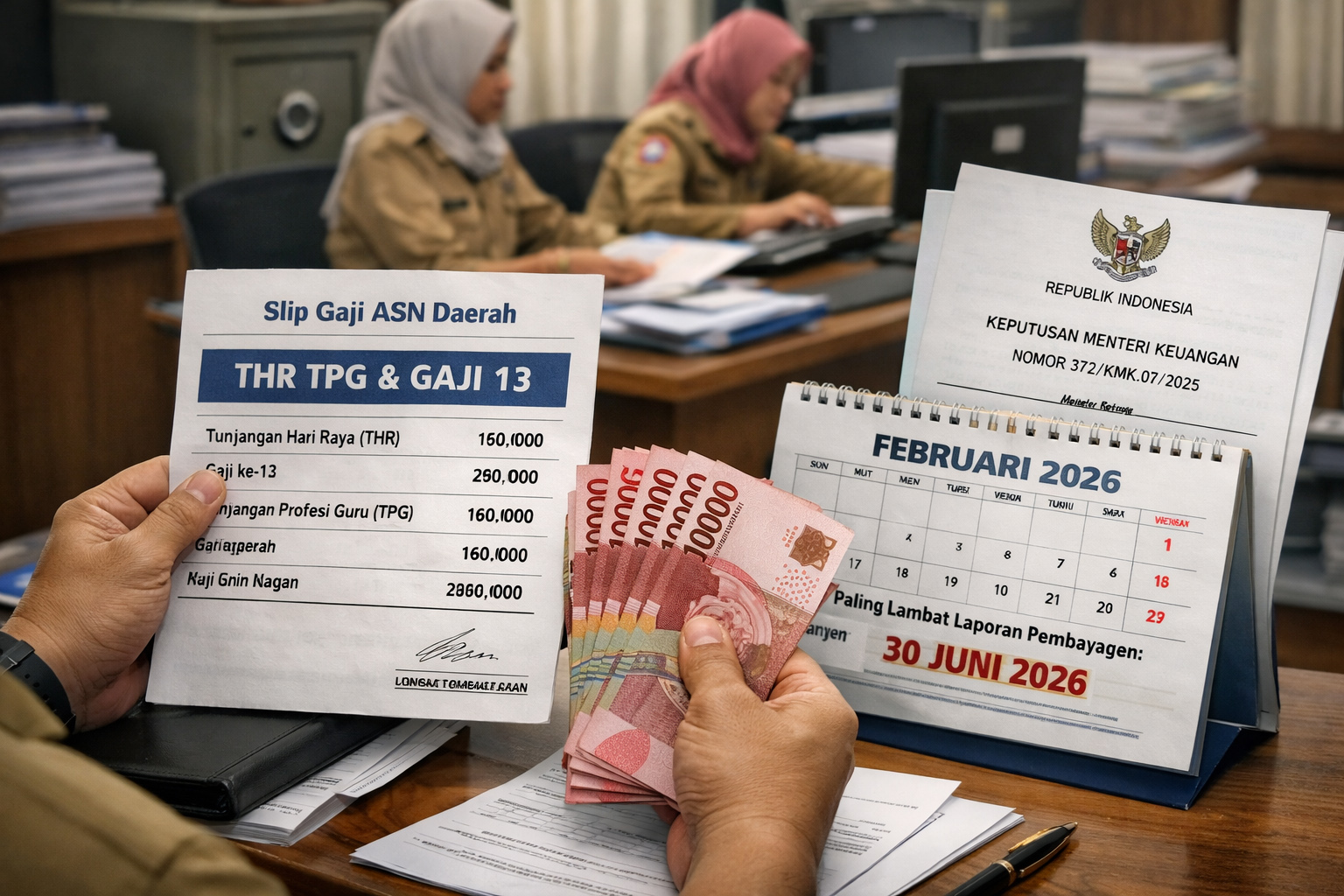 Guru ASN daerah menunggu pencairan THR TPG 100 persen dan gaji 13. Berikut isi Kepmenkeu Nomor 372 Tahun 2025 dan batas waktunya.
