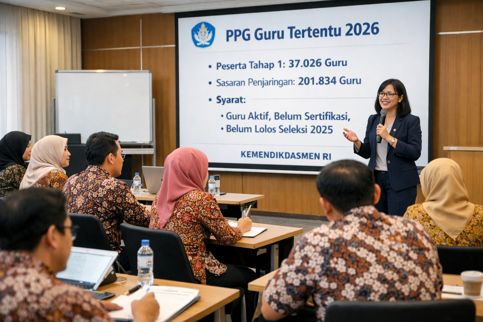 PPG Guru Tertentu Tahap 1 Tahun 2026 segera dibuka dengan 37.026 peserta. Guru belum sertifikasi berpeluang besar. Simak informasi resminya di sini.