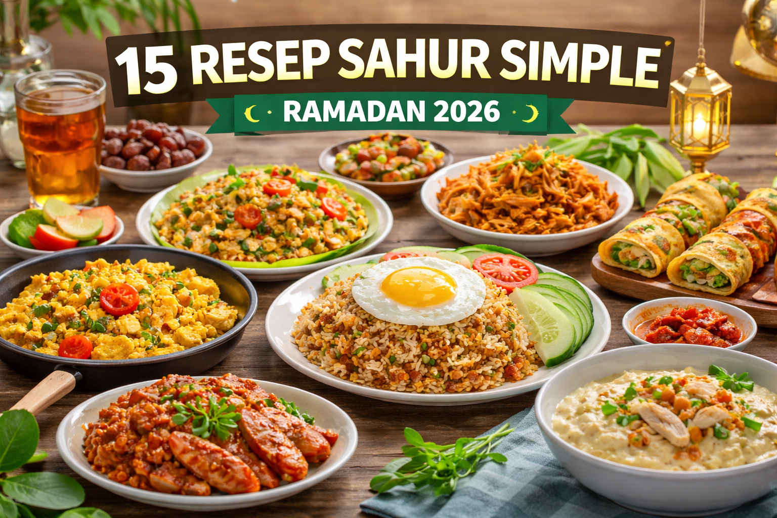 Butuh menu sahur praktis? Ini 15 resep sahur Ramadan 2026 yang mudah dibuat, bahan sederhana, cocok untuk keluarga, pekerja, dan anak kos.
