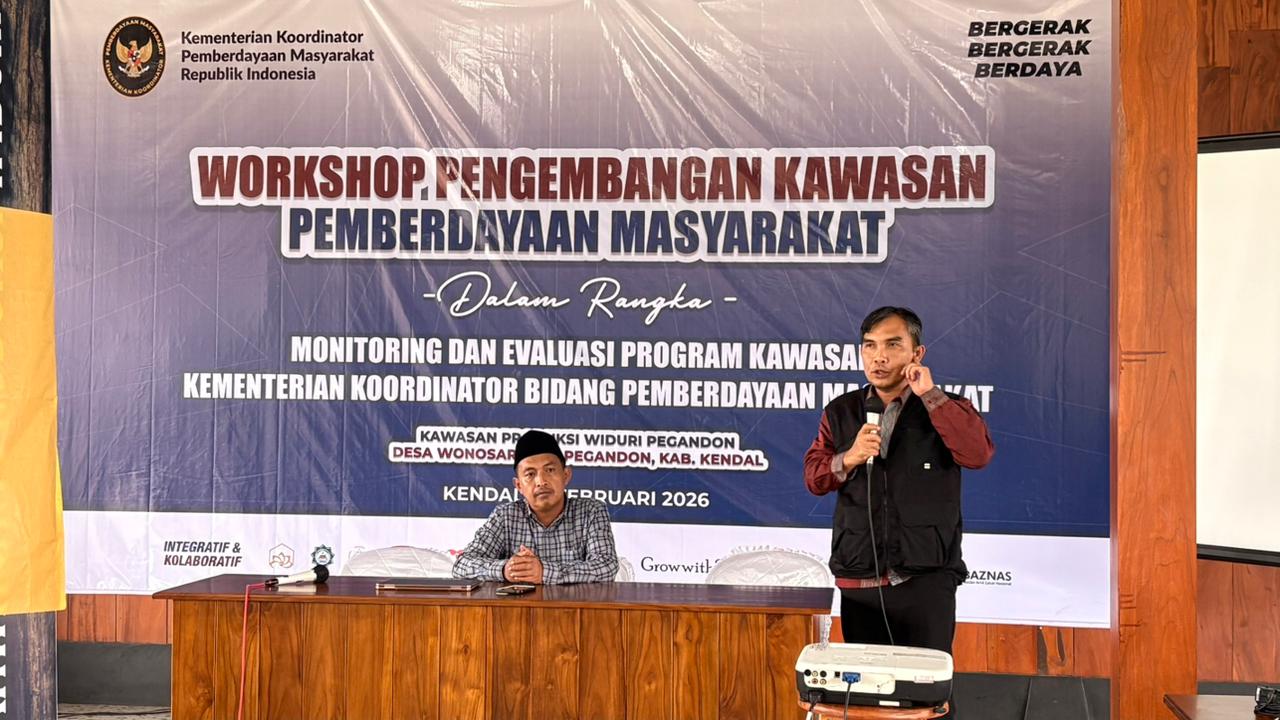 Workshop Pengembangan Kawasan Pemberdayaan Masyarakat di Kawasan Produktif Widuri Pegandon, Desa Wonosari, Kecamatan Pegandon, Rabu (11/2/2026).