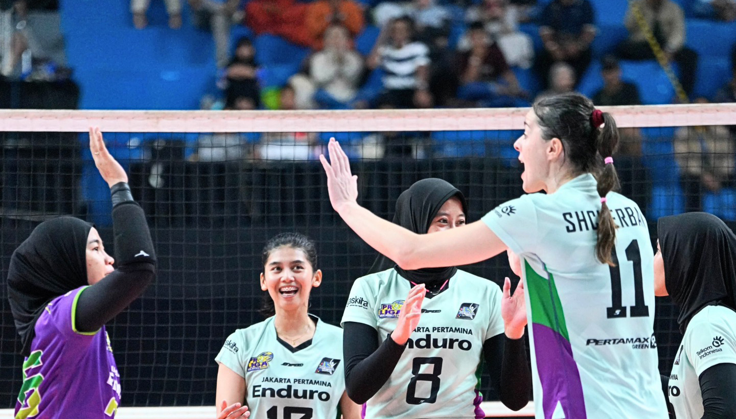 Jakarta Pertamina Enduro memastikan tiket lolos ke babak Final Four Proliga 2026 usai mengalahkan Popsivo Polwan 3-1 (27-25, 19-25, 25-20, 25-22) Seri Bojonegoro, Minggu (15/2/2026).