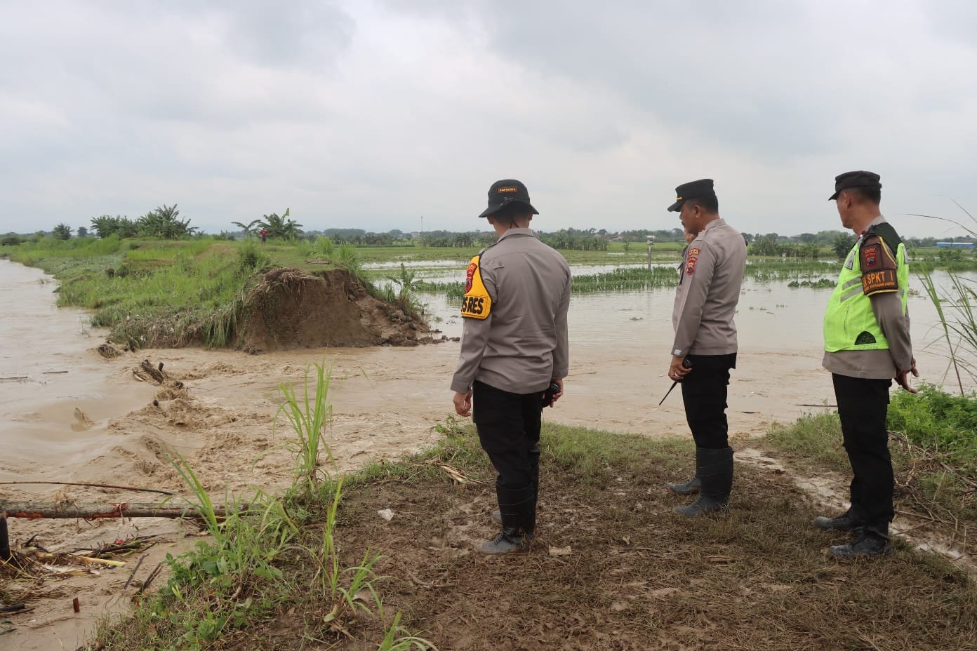 Tanggul Sungai Cabean di Desa Tlogoweru Guntur Demak jebol  (Wahibpribadi)