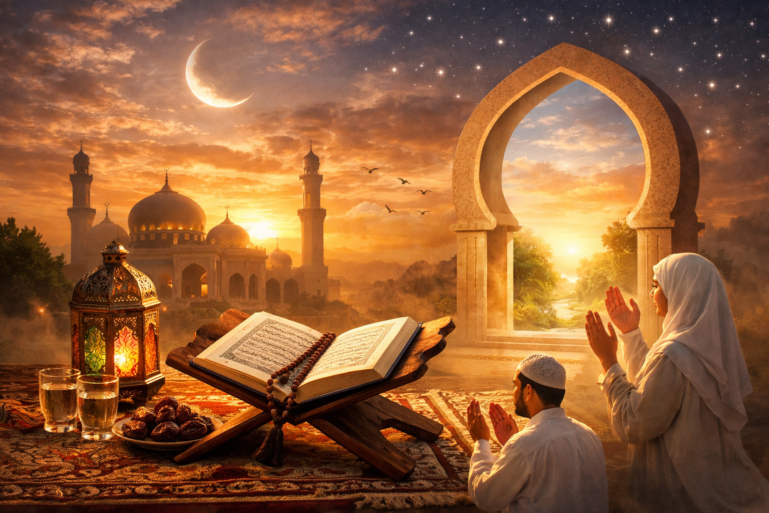 Penjelasan lengkap keutamaan puasa Ramadan menurut Al-Qur&rsquo;an dan hadis shahih: pahala dilipatgandakan, dosa diampuni, doa mustajab, serta pintu surga Ar-Rayyan bagi orang berpuasa.