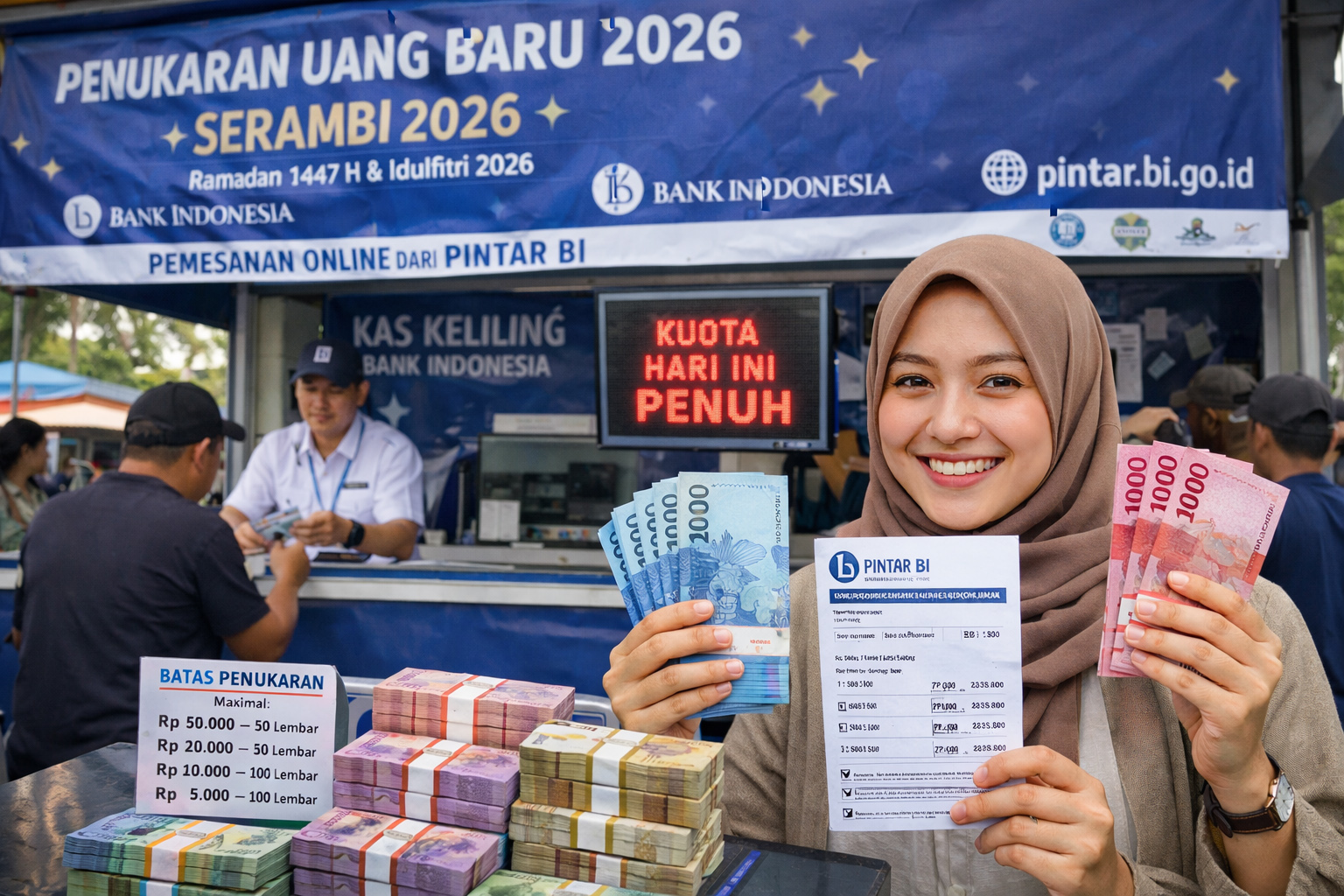 Cara tukar uang baru 2026 lewat Pintar BI sudah dibuka! Simak jadwal Pulau Jawa dan luar Jawa, kuota, batas pecahan, serta syarat penukaran kas keliling terbaru.