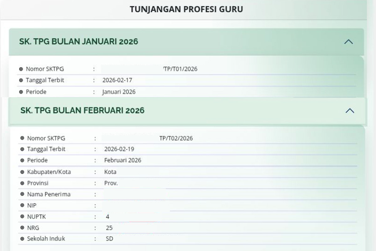 SKTP Februari 2026 Sudah Terbit, Ini Alur Lengkap Pencairan TPG Bulanan 