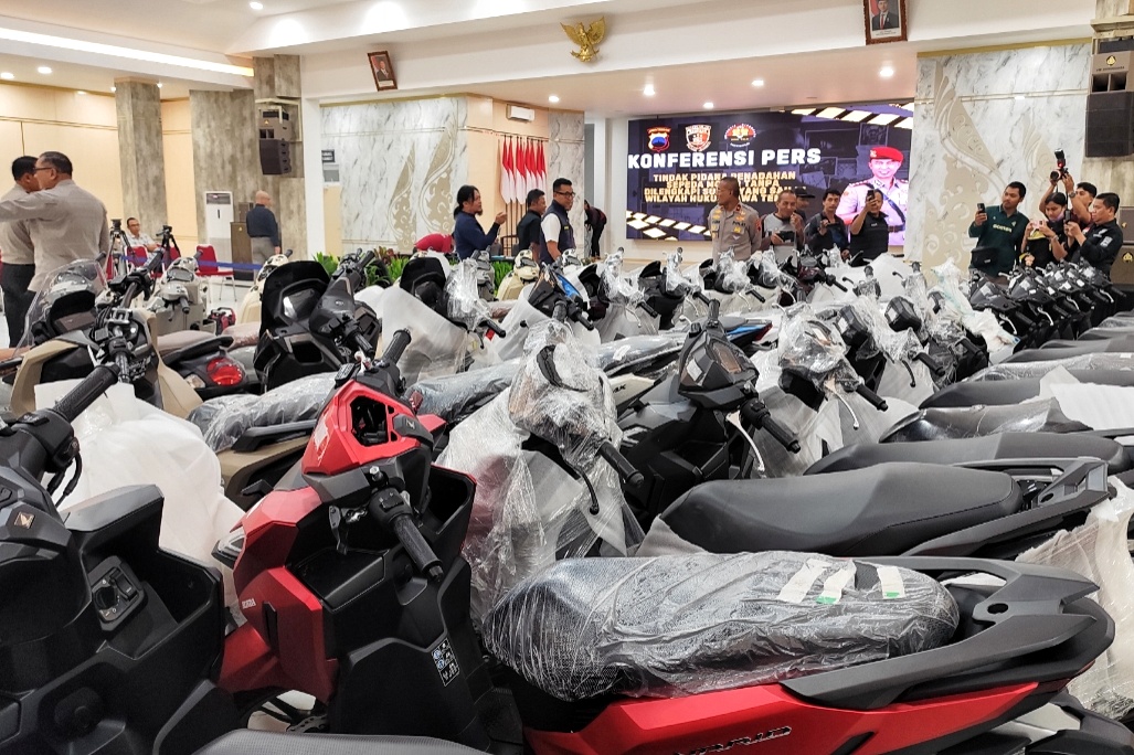 Sebanyak 86 motor dari berbagai merek hasil kejahatan pelaku disita Polda Jateng 