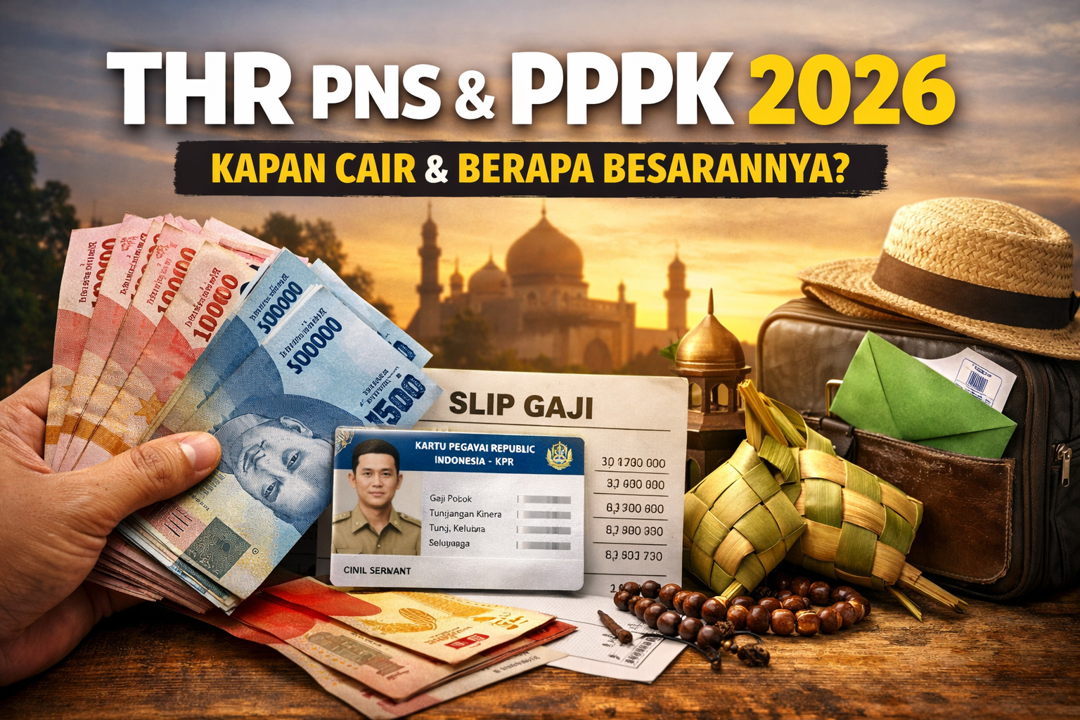 Update THR PNS, PPPK, TNI, dan Polri 2026: anggaran Rp55 triliun siap cair sebelum Idul Fitri 2026. Simak jadwal, besaran, dan komponen lengkapnya.