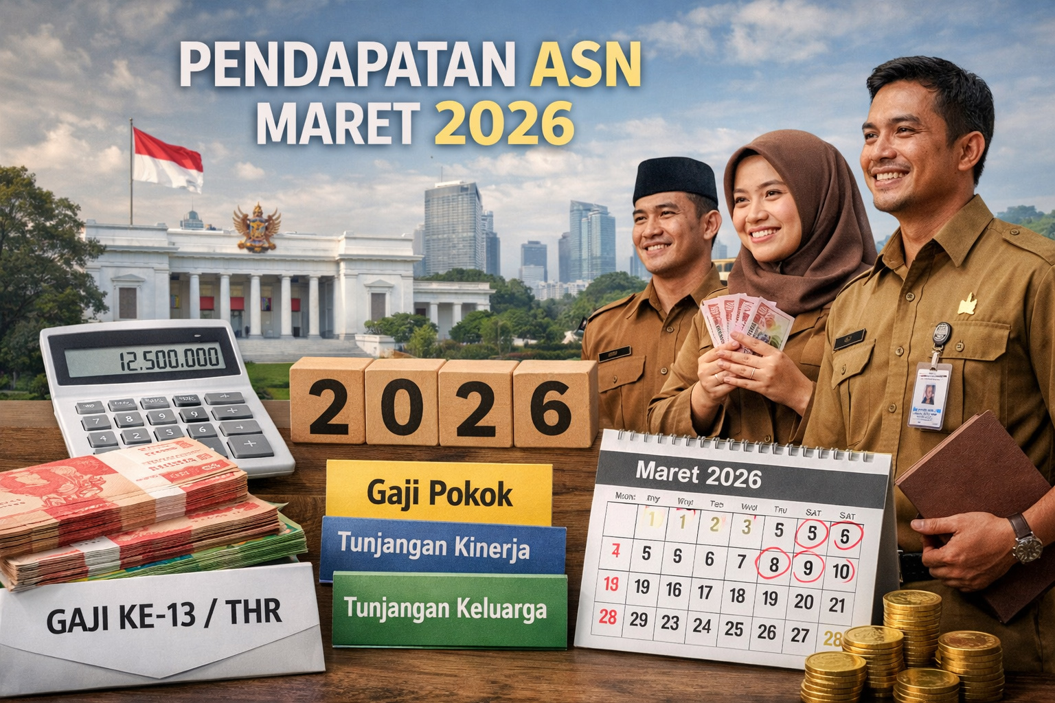 Benarkah ASN bisa menerima gaji, tukin, dan THR bersamaan pada Maret 2026? Berikut penjelasan lengkap skema pendapatan PNS, PPPK penuh waktu, dan PPPK Paruh Waktu.