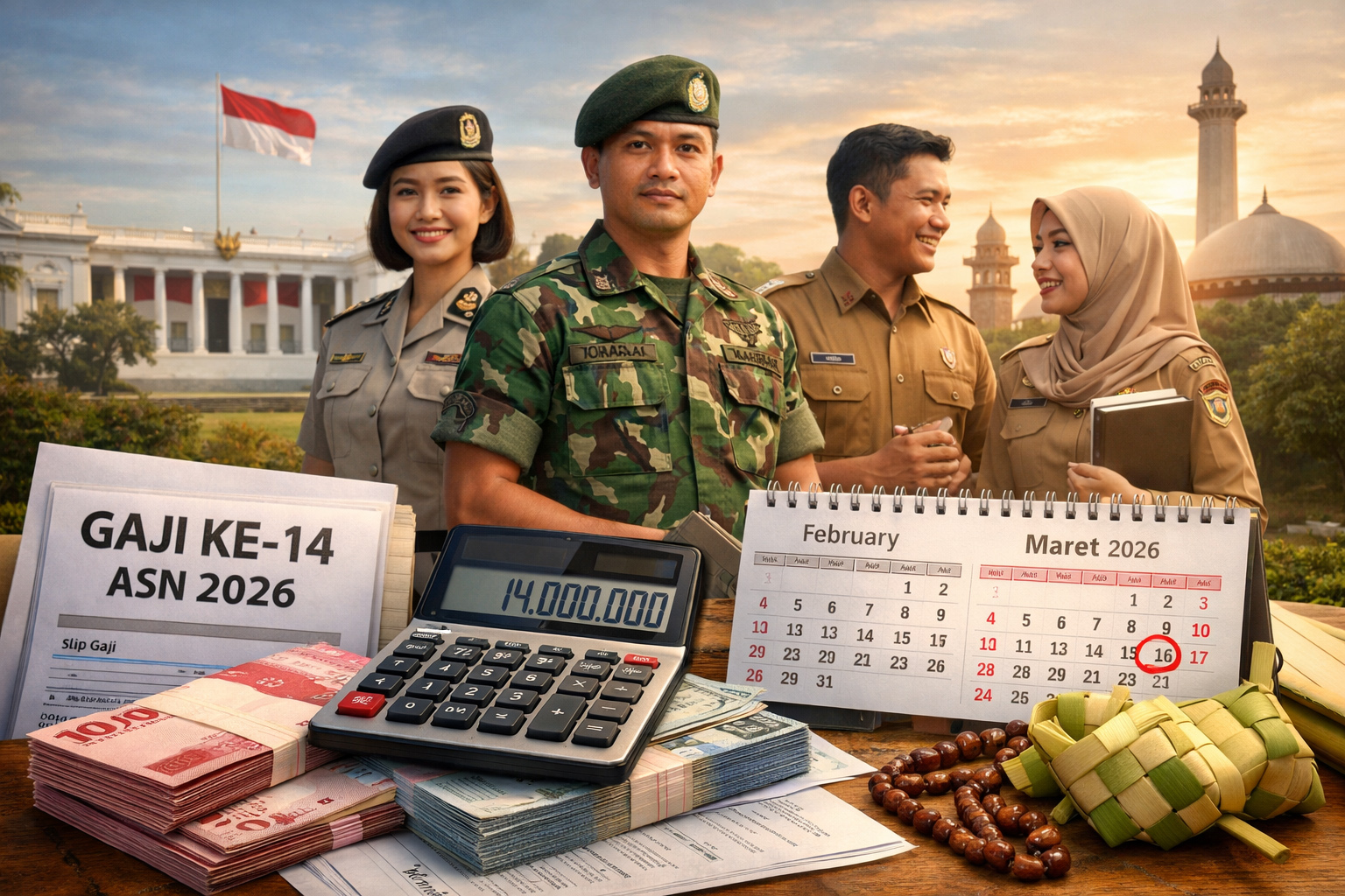 Selain THR dan gaji ke-13, ASN menantikan gaji ke-14 tahun 2026. Cek estimasi pencairan akhir Februari atau awal Maret serta rincian besarannya di sini.