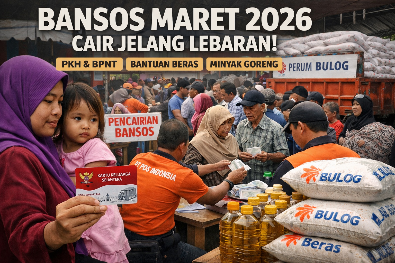 Bansos Maret 2026 dikabarkan cair jelang Lebaran. Simak jadwal terbaru PKH, BPNT, dan bantuan beras lengkap dengan cara cek status penerima resmi dari Kementerian Sosial.