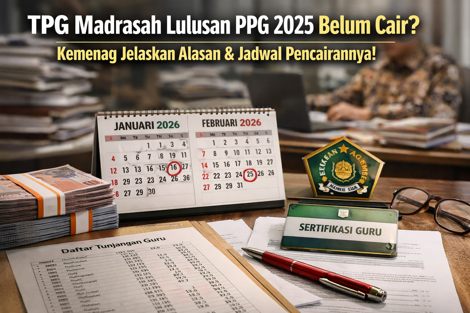 Kabar terbaru TPG Madrasah 2026: Kemenag buka suara soal keterlambatan pencairan bagi lulusan PPG 2025. Simak alasan dan tahapan prosesnya.