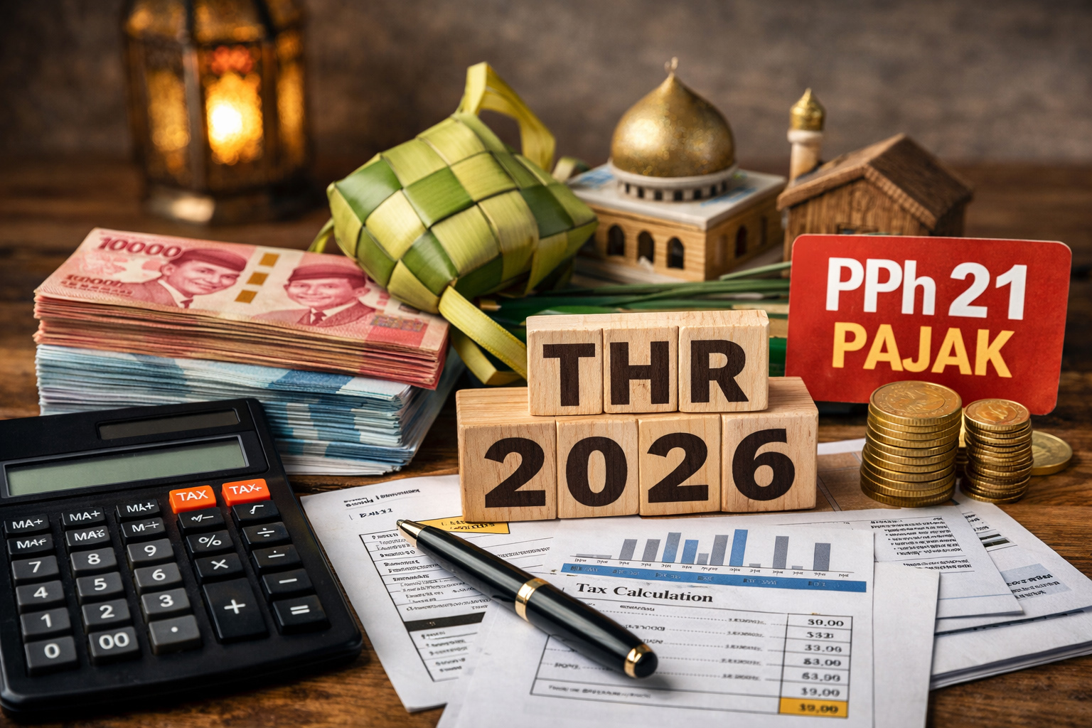 Cara menghitung pajak THR 2026 secara sederhana dan sesuai aturan pemerintah. Ketahui berapa potongan PPh 21 dan bagaimana pengaruhnya terhadap total penghasilan Anda.