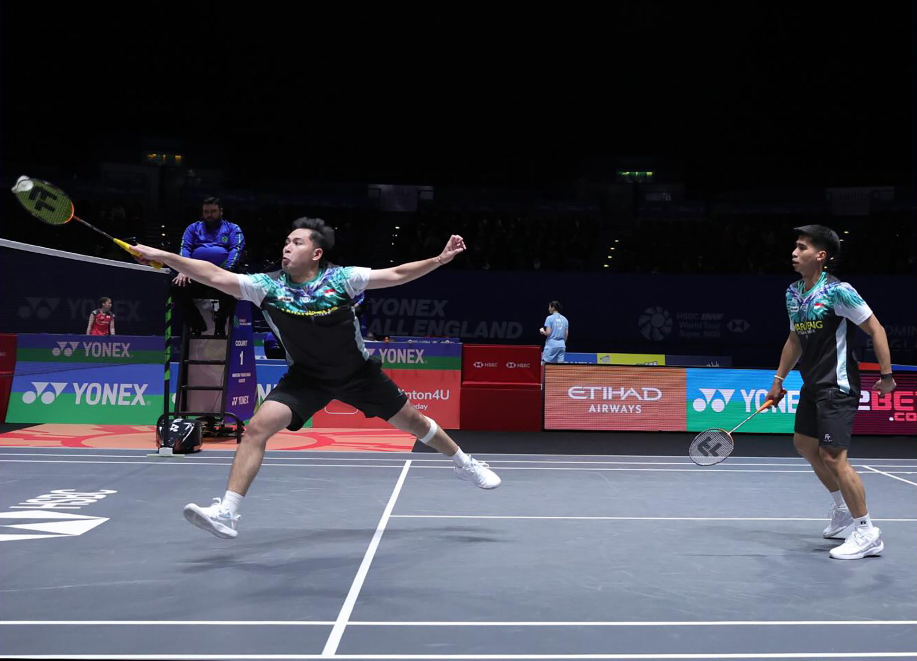 Sabar Karyaman Gutama/Moh Reza Pahlevi Isfahani harus terhenti di babak 32 besar usai takluk 12-21, 12-21 atas Christo Popov/Toma Junior Popov (Prancis).