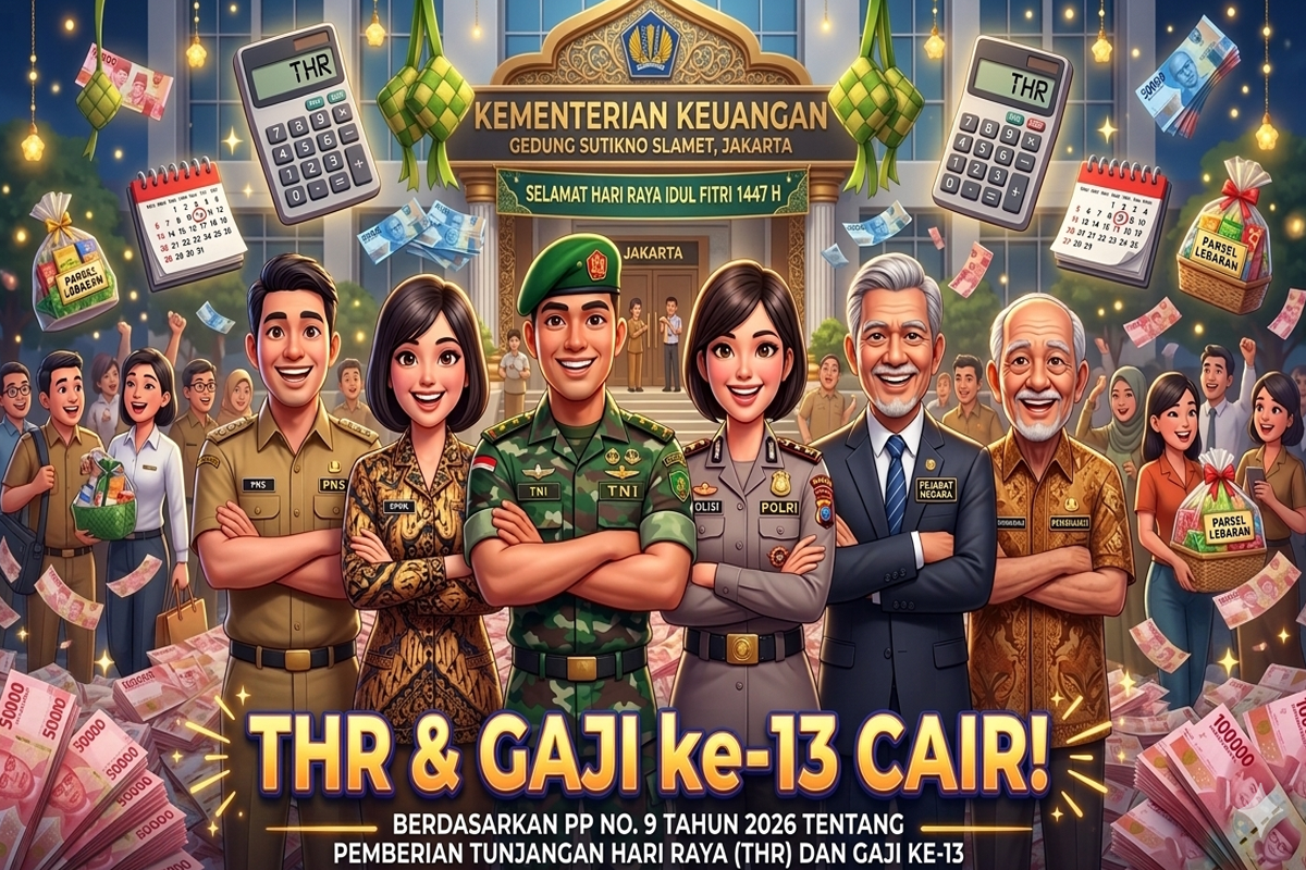 PP Nomor 9 Tahun 2026 Berisi Tentang THR dan Gaji Ke 13 ASN, Pensiunan, Penerima Pensiun, dan Penerima Tunjangan 