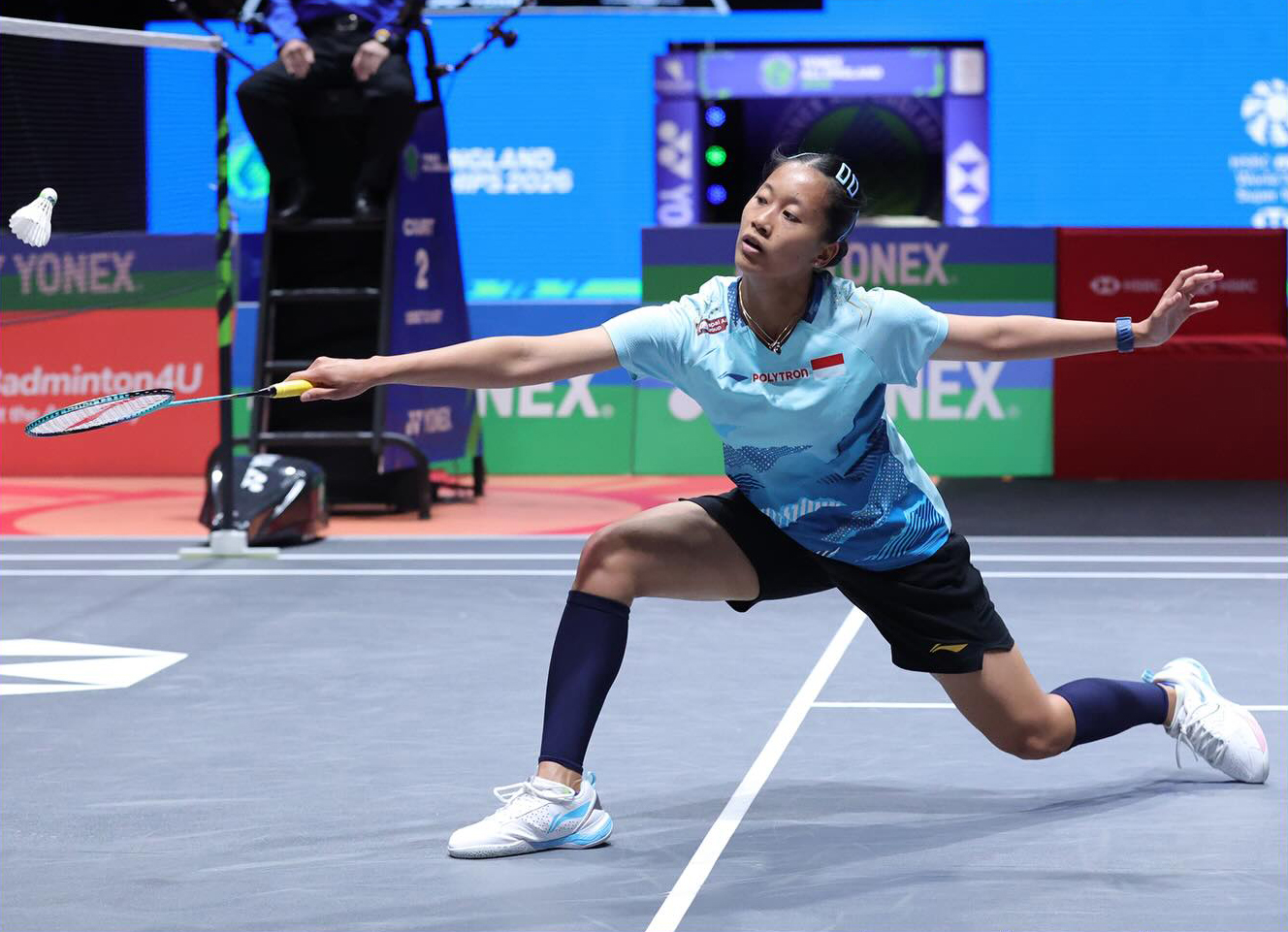 Putri Kusuma Wardani harus mengakui keunggulan wakil Korea Selatan, An Se Young 11-21, 14-21 di babak perempatfinal All England 2026.