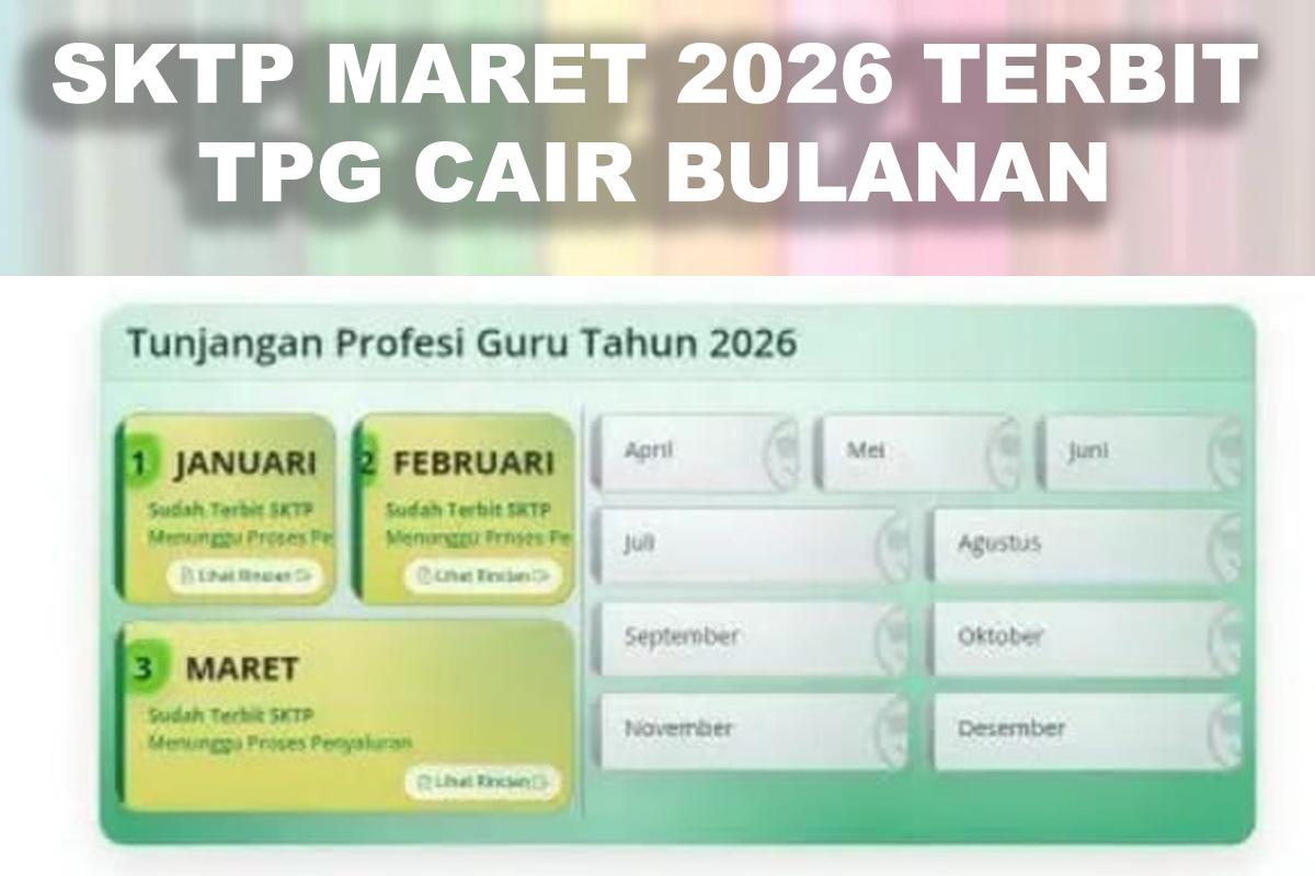SKTP Maret 2026 Sudah Terbit, Faktor Penyebab Pencairan TPG Bulanan Guru Dipercepat Dari Biasanya 