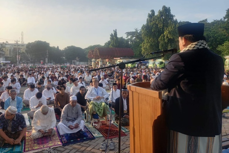 Penyelenggaraan Salat Idul Fitri oleh PDM Muhammadiyah Semarang di halaman eks Wonderia pada Idul Fitri 2025. (Dok PDM Kota Semarang)