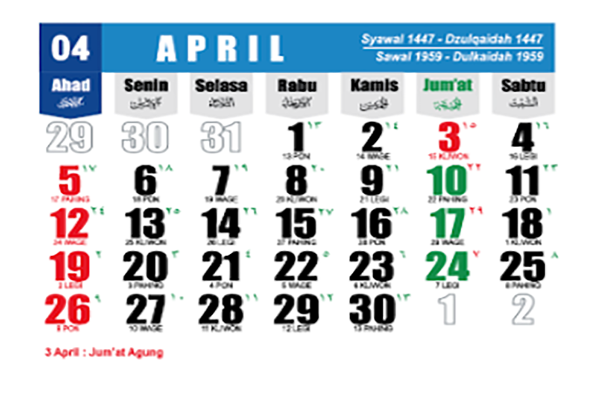 Siap Liburan Lagi: Daftar Tanggal Merah dan Long Weekend Bulan April 2026 