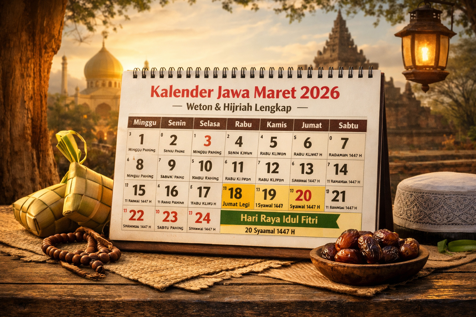Sedang trending! Kalender Jawa Maret 2026 ini jadi referensi utama masyarakat untuk menentukan hari penting dan ibadah.
