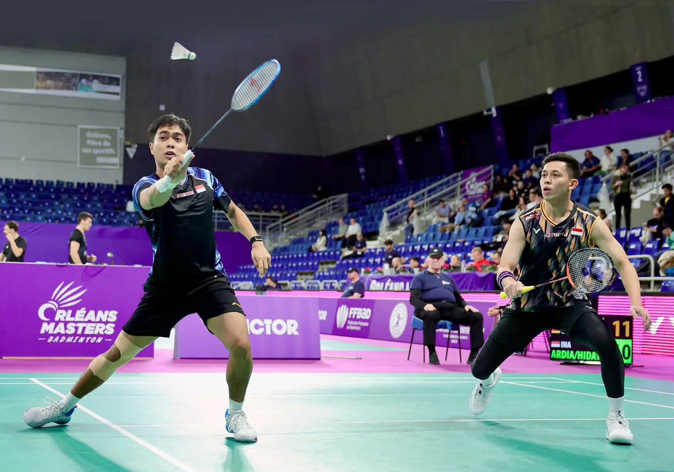 Muhammad Rian Ardianto/Rahmat Hidayat harus mengakui keunggulan wakil Jerman, Bjarne Geiss/Jones Ralfy Jansen 19-21, 21-16, 16-21.