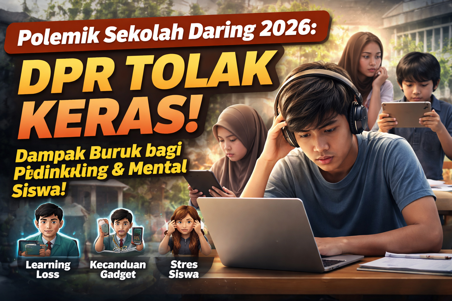 Skor pendidikan Indonesia menurun drastis. DPR menilai ini bukan kebetulan, melainkan efek dari sistem belajar jarak jauh.