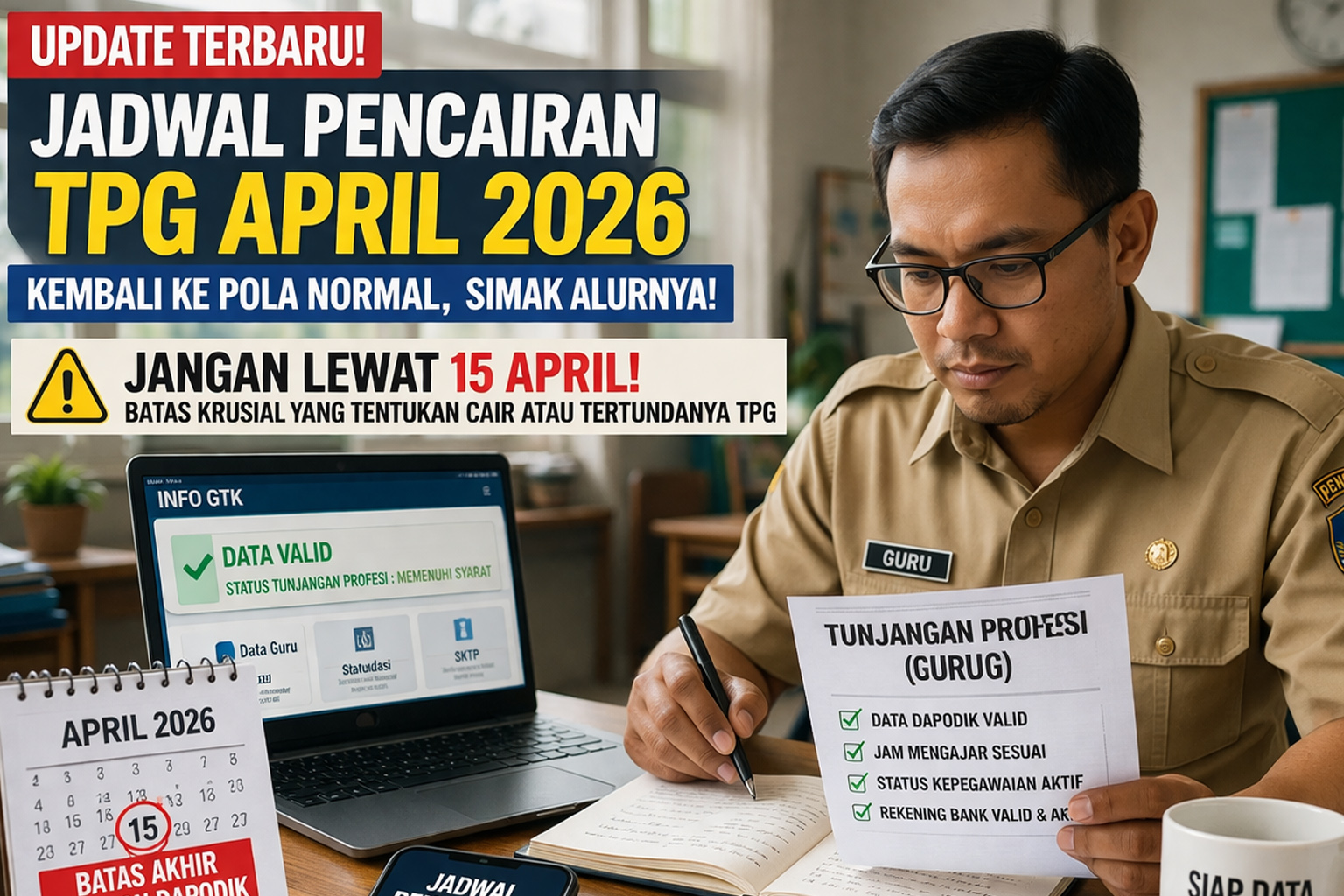 Masih menunggu TPG cair cepat seperti Maret? Waspada, sistem sudah kembali normal. Pahami alurnya agar tidak kecewa.