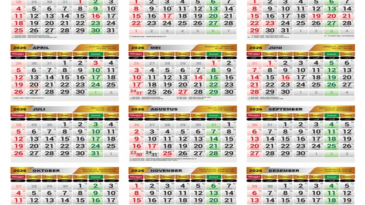 Kalender 2026 l.