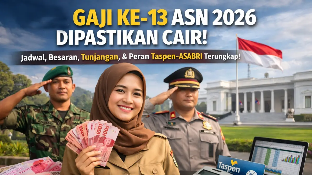 Kabar gembira bagi ASN, TNI, Polri, dan pensiunan! Simak detail terbaru pencairan gaji ke-13 tahun 2026 lengkap dengan aturan baru, komponen gaji, hingga mekanisme transfer langsung.