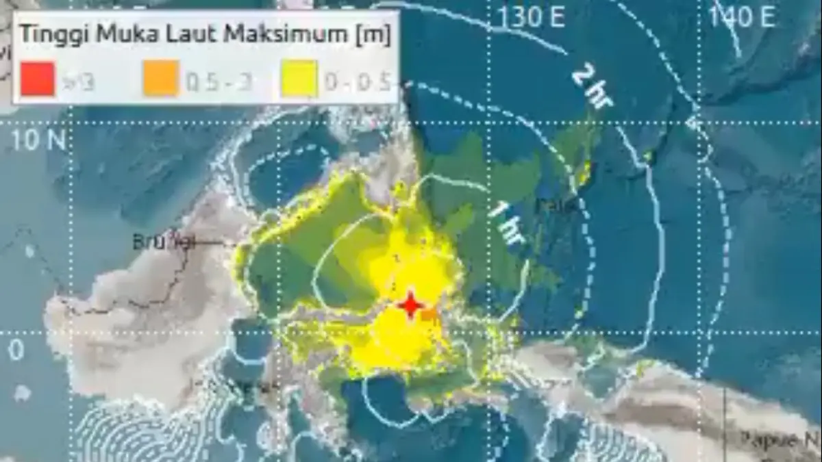 Peta gempa Maluku Utara. (BMKG)
