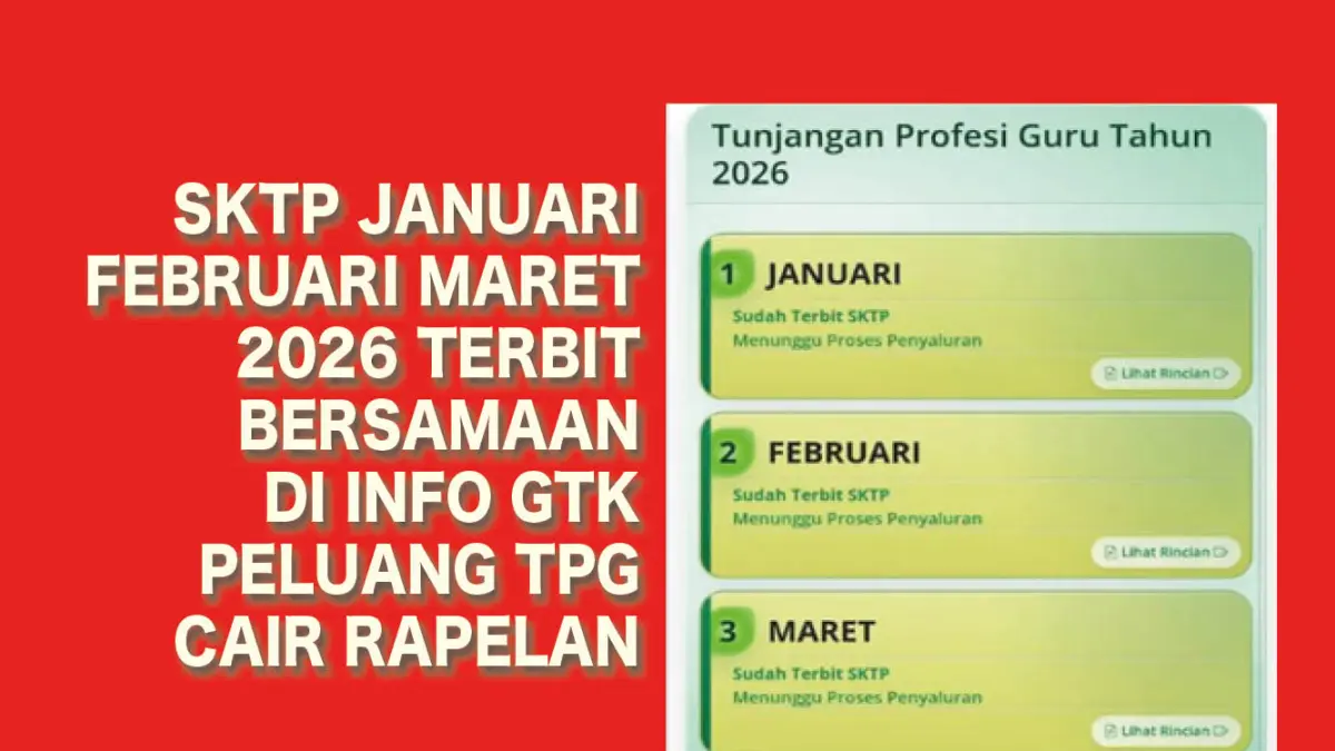 SKTP Januari, Februari, Maret 2026 Terbit Bersamaan di Info GTK.