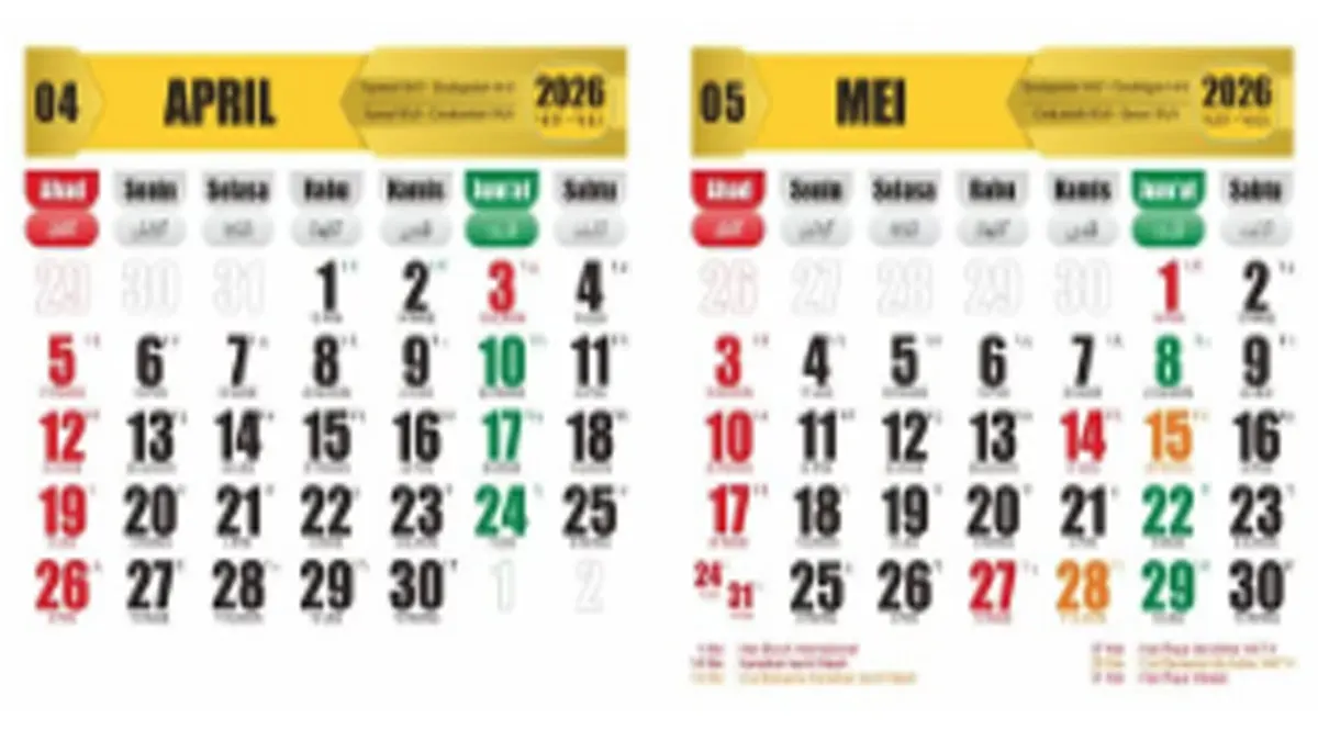 Kalender April 2026.