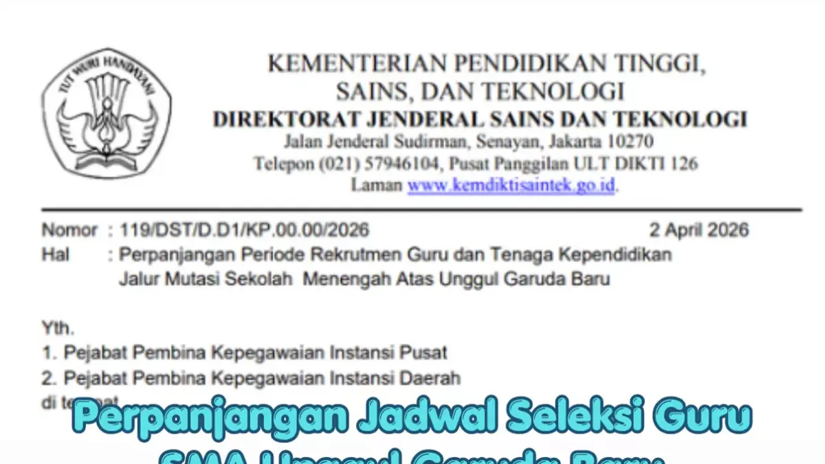 Kesempatan emas bagi guru dan tenaga kependidikan akhirnya diperpanjang hingga 15 April 2026. Simak jadwal terbaru, tahapan seleksi, dan tips lolos agar tidak tertinggal!