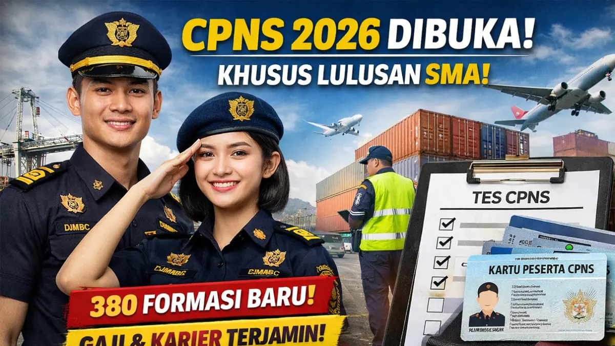 CPNS 2026 dikabarkan segera dibuka dengan ratusan formasi untuk lulusan SMA. Simak bocoran jadwal, syarat lengkap, dan peluang emas jadi ASN di sini!