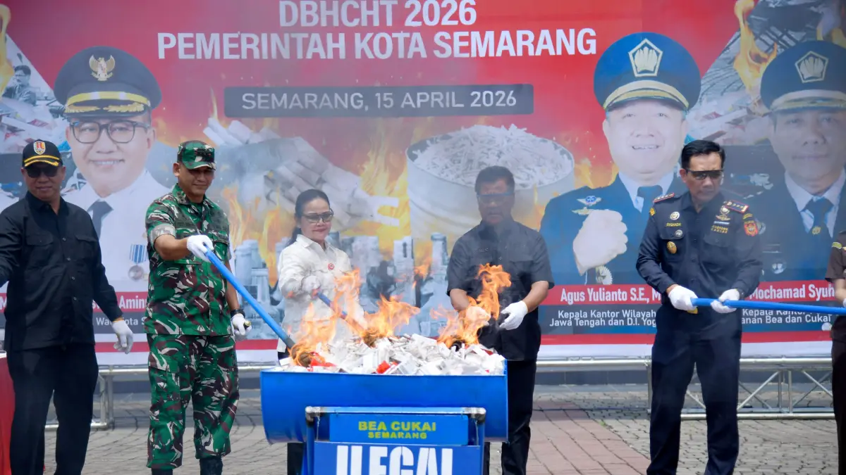 Bersama Bea Cukai, Pemkot Semarang Musnahkan Jutaan Rokok Ilegal dan Ribuan Minumal Beralkohol