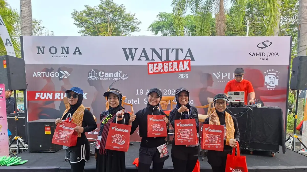 Kegiatan Wanita Bergerak, Fun Run 5K yang diselenggarakan oleh komunitas Nona Runners Solo pada Minggu pagi (19/4) di Halaman Hotel Sahid Jaya Solo.