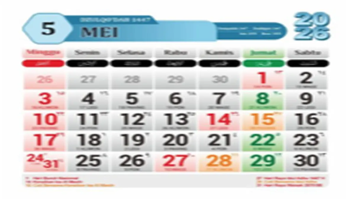 Kalender Mei 2026