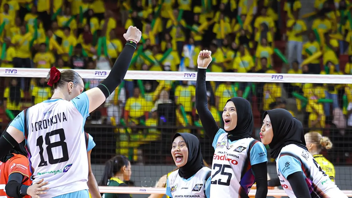 Juara bertahan Jakarta Pertamina Enduro mengamankan kemenangan penting pada leg pertama Grand Final Proliga 2026.