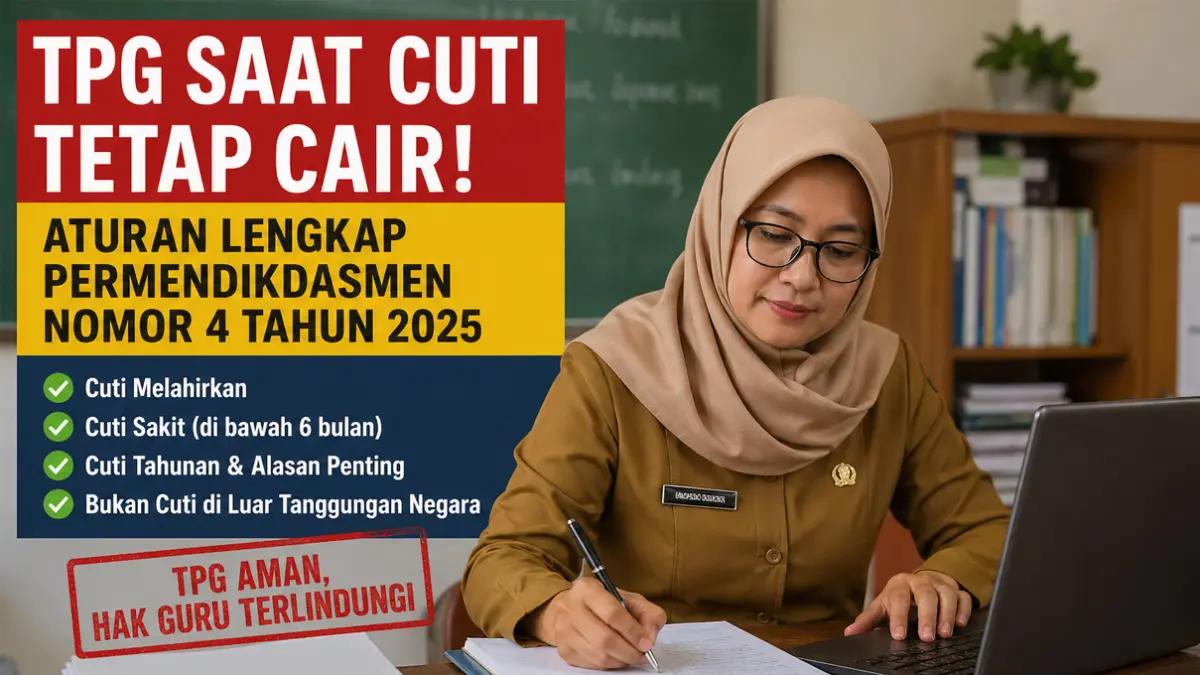 Banyak guru ragu ambil cuti karena takut TPG hilang. Kini sudah jelas, simak jenis cuti yang tetap dapat tunjangan profesi guru.