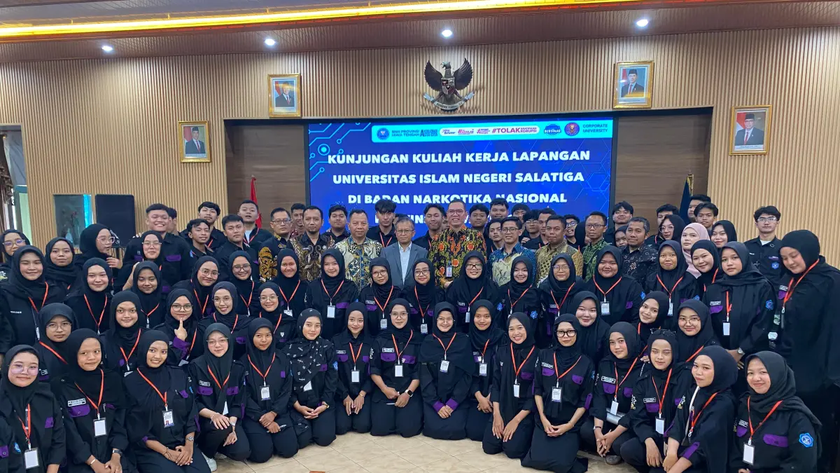 Para mahasiswa UIN Salatiga setelah melakukan kunjungan ke BNN