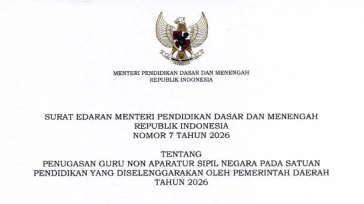 Guru Non ASN Boleh Ditugaskan di Sekolah Negeri Sampai 31 Desember 2026 Sesuai Ketentuan SE Mendikdasmen Nomor 7 Tahun 2026