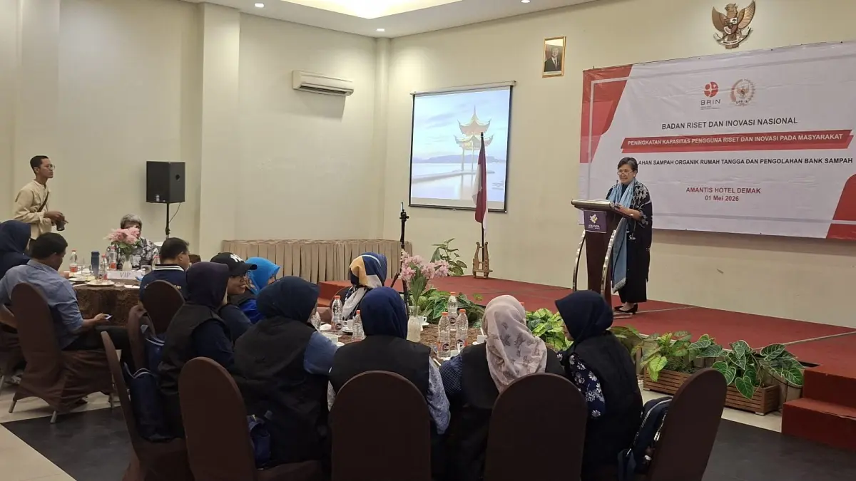 Anggota Komisi X DPR RI Lestari Moerdijat saat giat pelatihan tentang pengelolaan sampah di Hotel Amantis Demak.(Wahibpribadi)